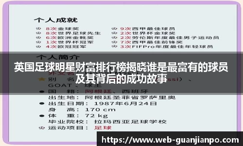 英国足球明星财富排行榜揭晓谁是最富有的球员及其背后的成功故事